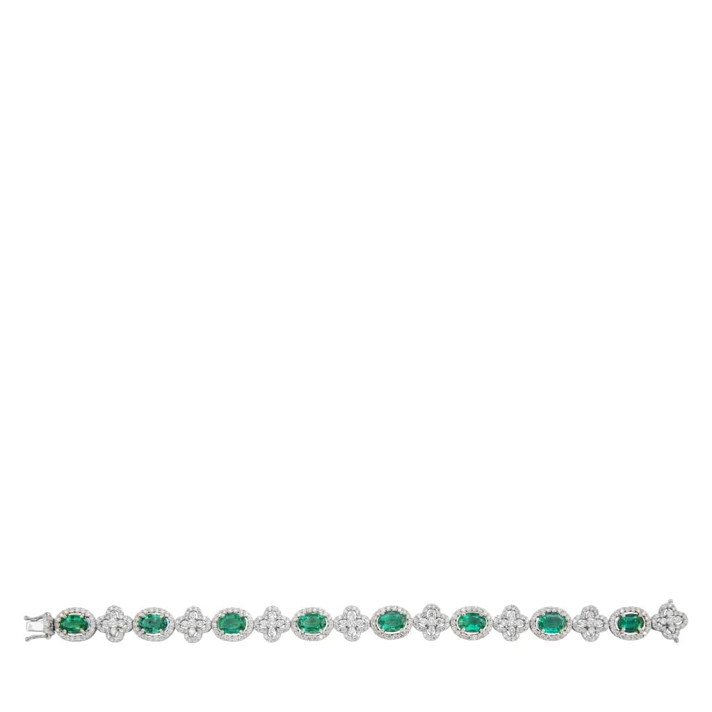 White Gold, 8.25ct Emerald and Diamond Bracelet