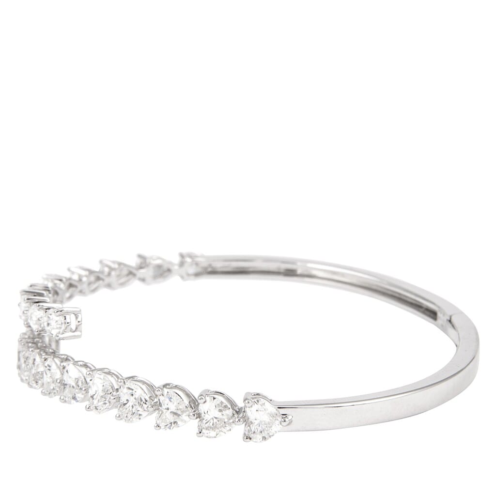 White Gold and 6.50ct Diamond Bypass Bangle Bracelet