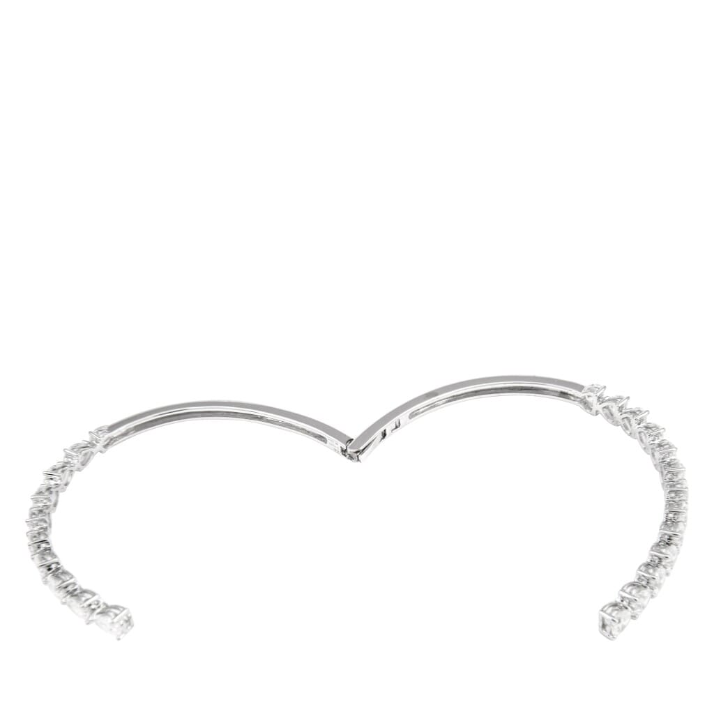 White Gold and 6.50ct Diamond Bypass Bangle Bracelet