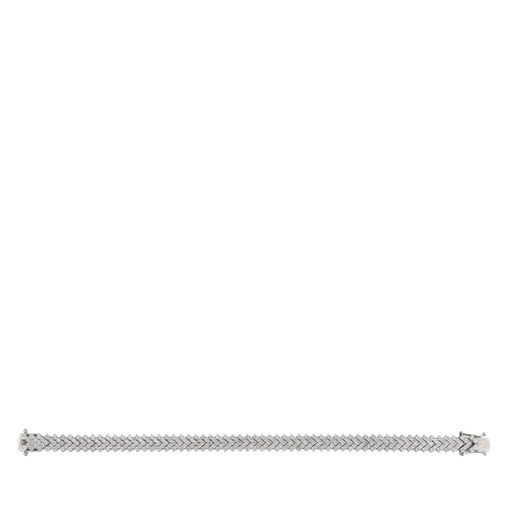 White Gold and 6.55ct Diamond Chevron Line Bracelet