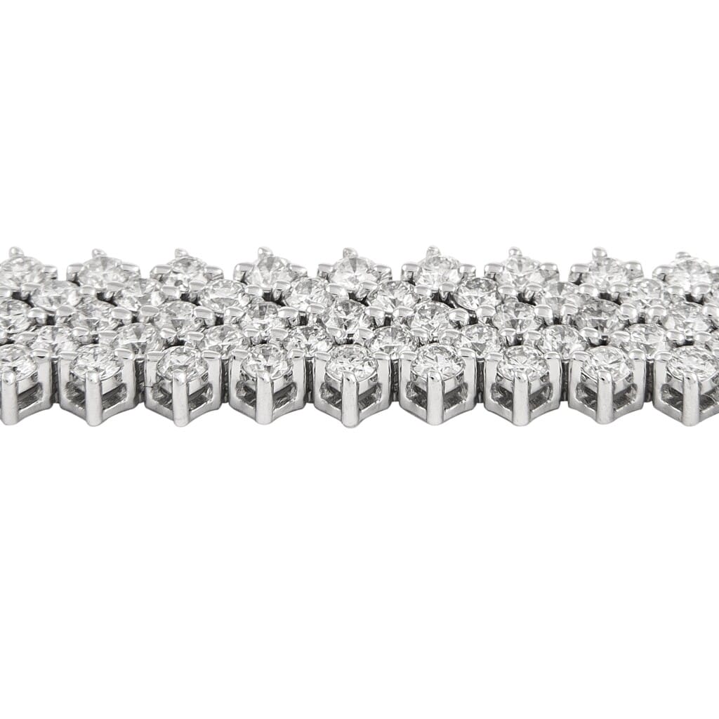 White Gold and 6.55ct Diamond Chevron Line Bracelet