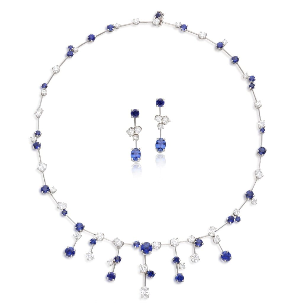 Platinum, Sapphires and Diamond Parure