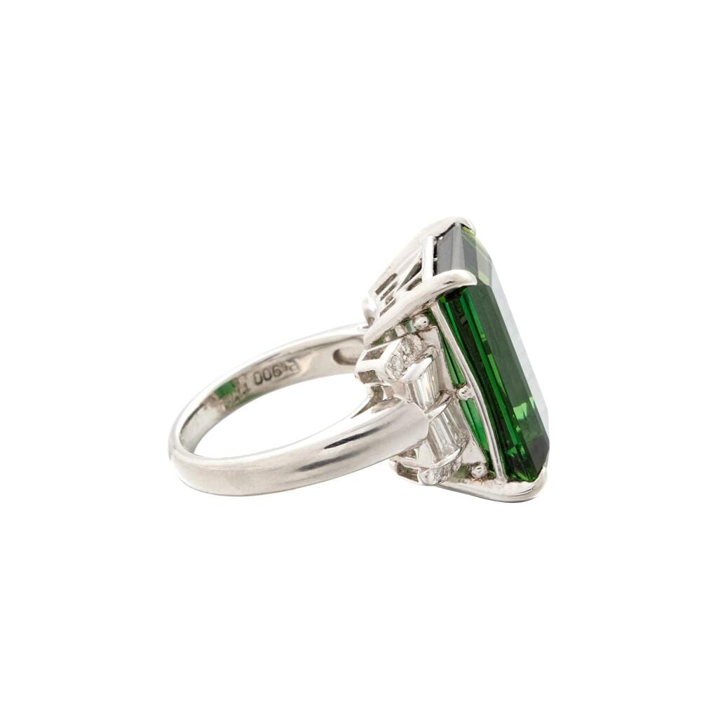 Platinum, 11.72ct Tourmaline and Diamond Ring