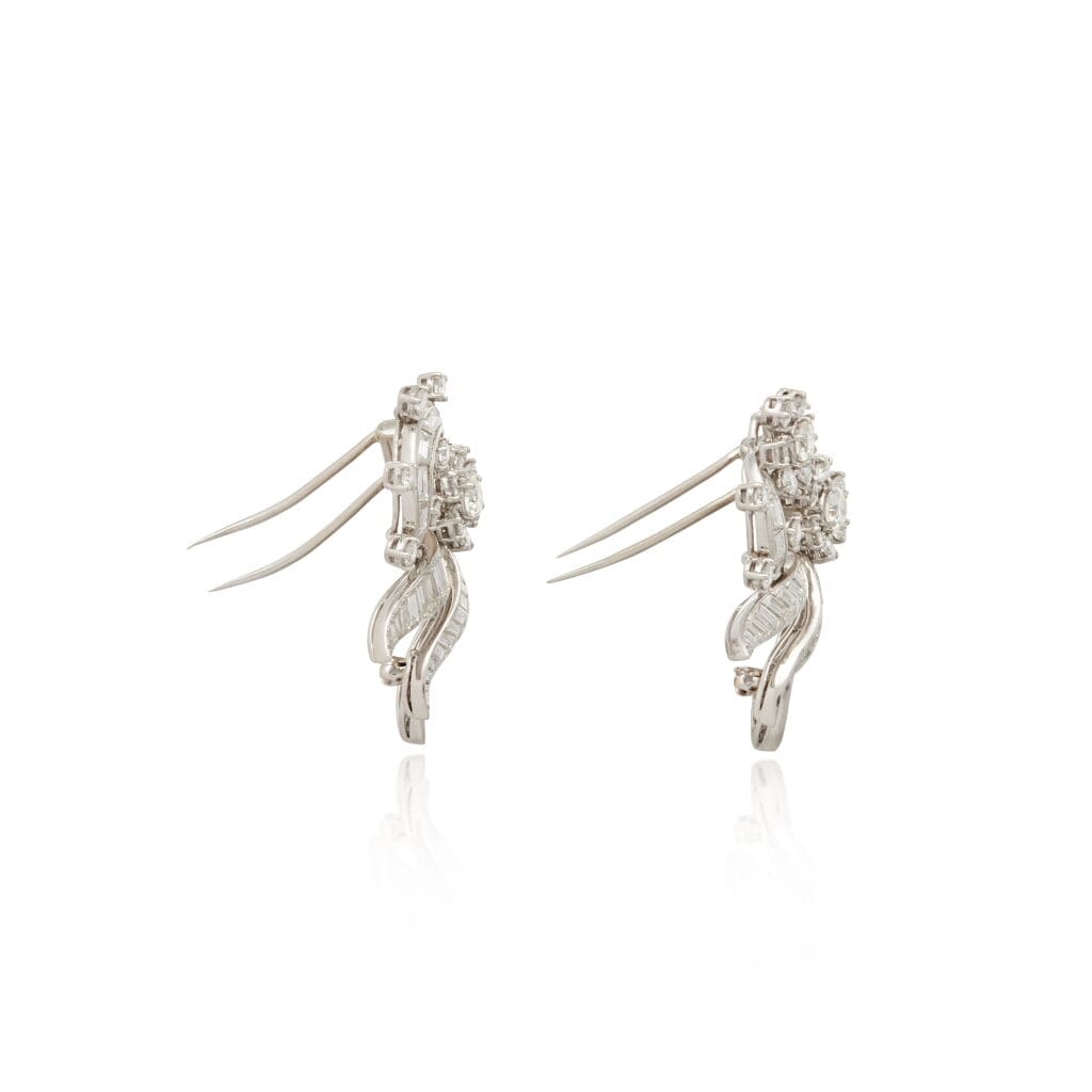 Platinum and Diamond Clip Brooches