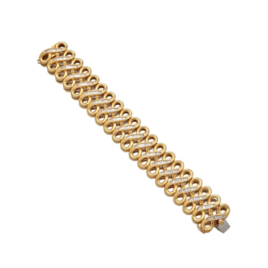 Gold and Diamond Link Bracelet
