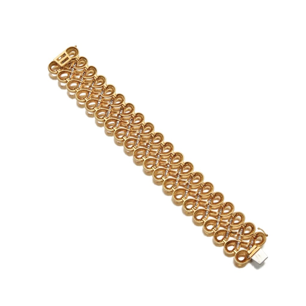Gold and Diamond Link Bracelet