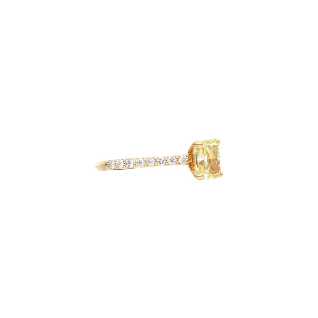 Gold, 1.42ct Fancy Intense Yellow Diamond and Diamond Ring