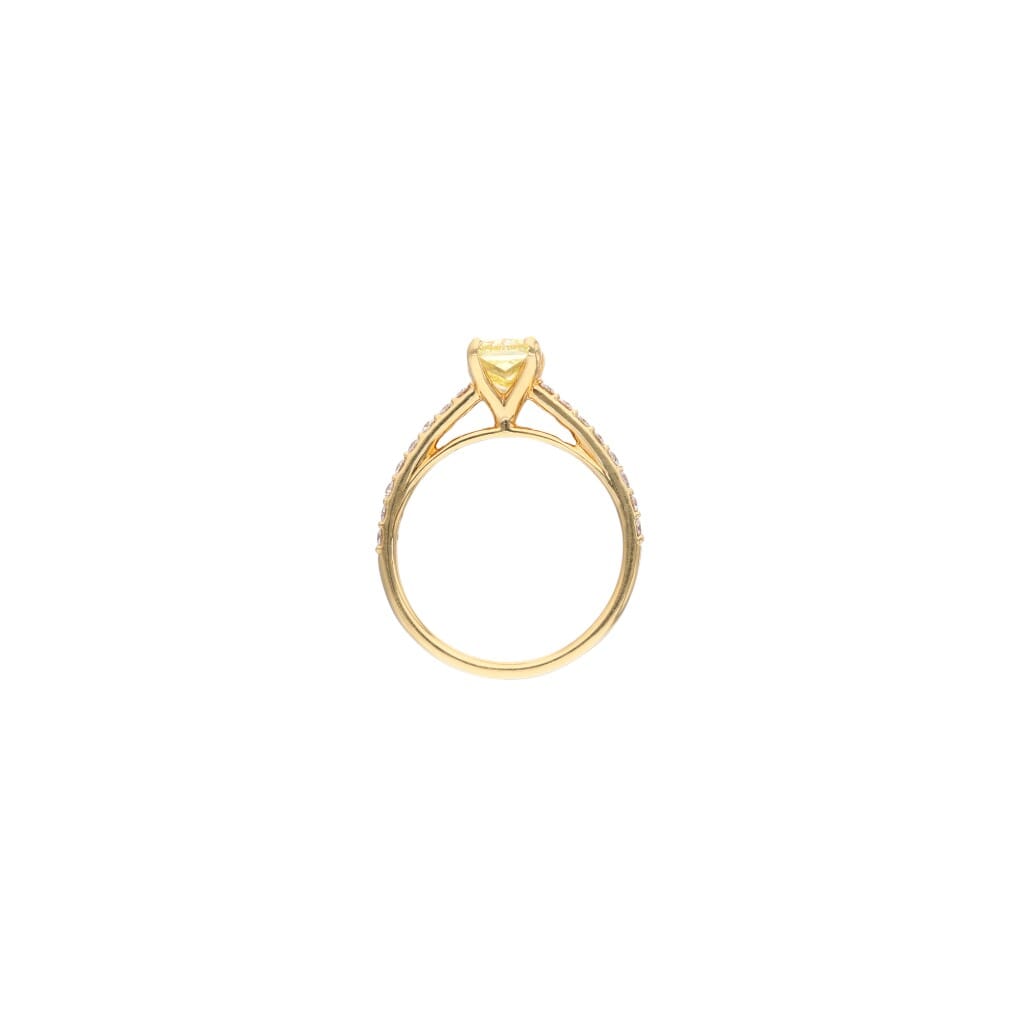 Gold, 1.42ct Fancy Intense Yellow Diamond and Diamond Ring