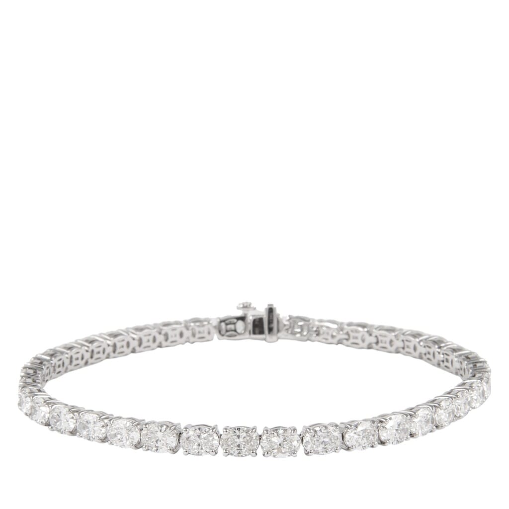 White Gold and 8.80ctw Oval Cut Diamond Tennis Bracelet