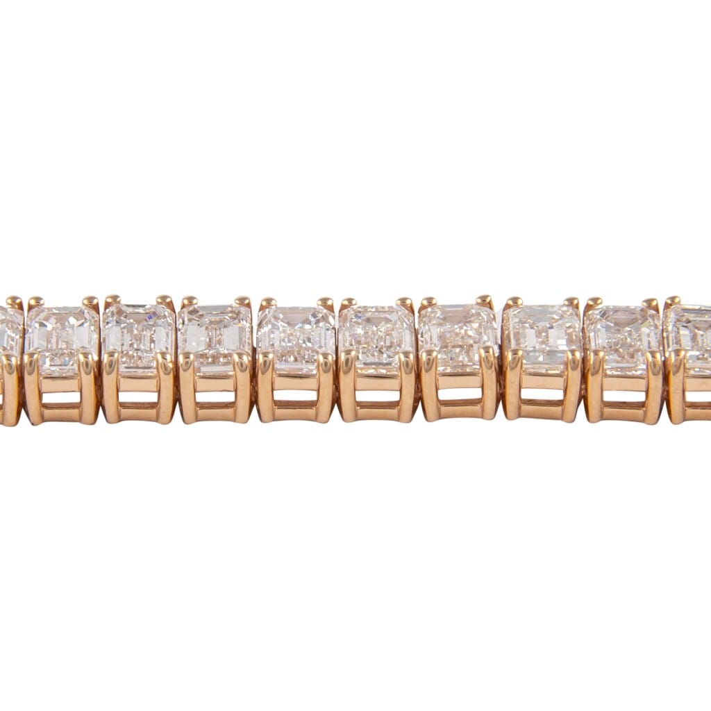 Rose Gold and 17.30ctw Emerald Cut Diamond Tennis Bracelet