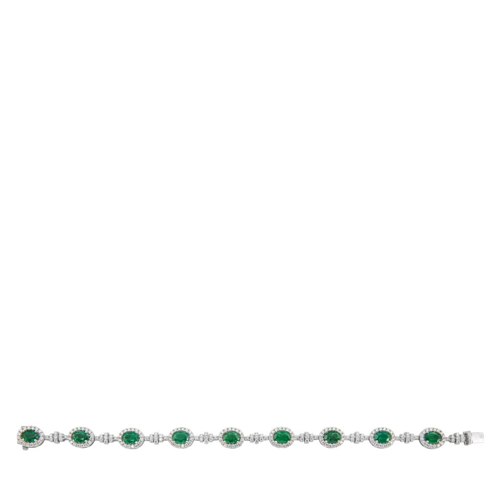 White Gold, Emerald and Diamond Bracelet