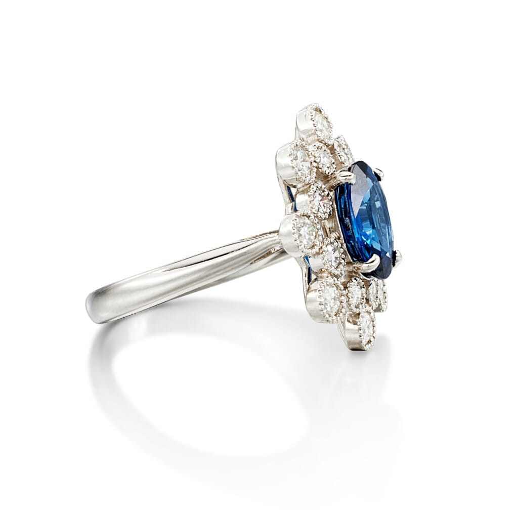 White Gold, 2.59ct Sapphire and Diamond Ring