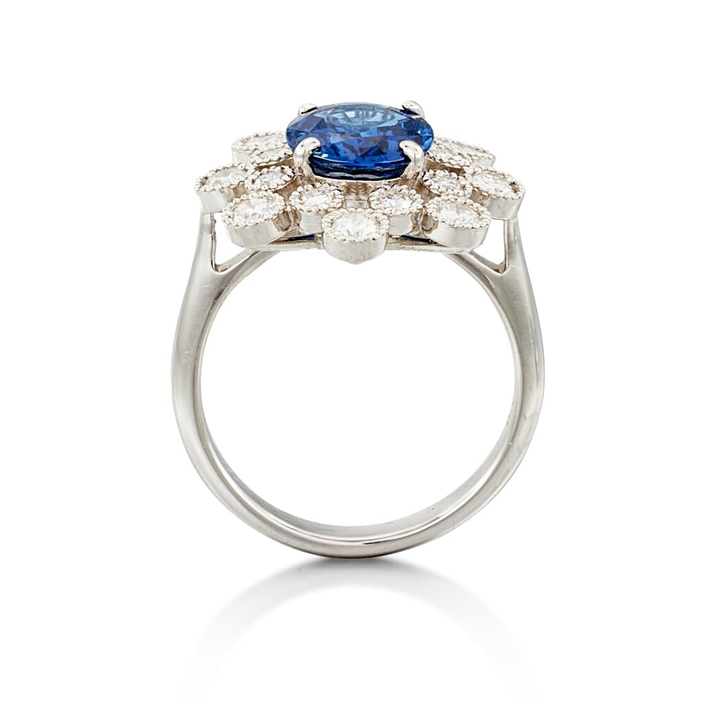 White Gold, 2.59ct Sapphire and Diamond Ring
