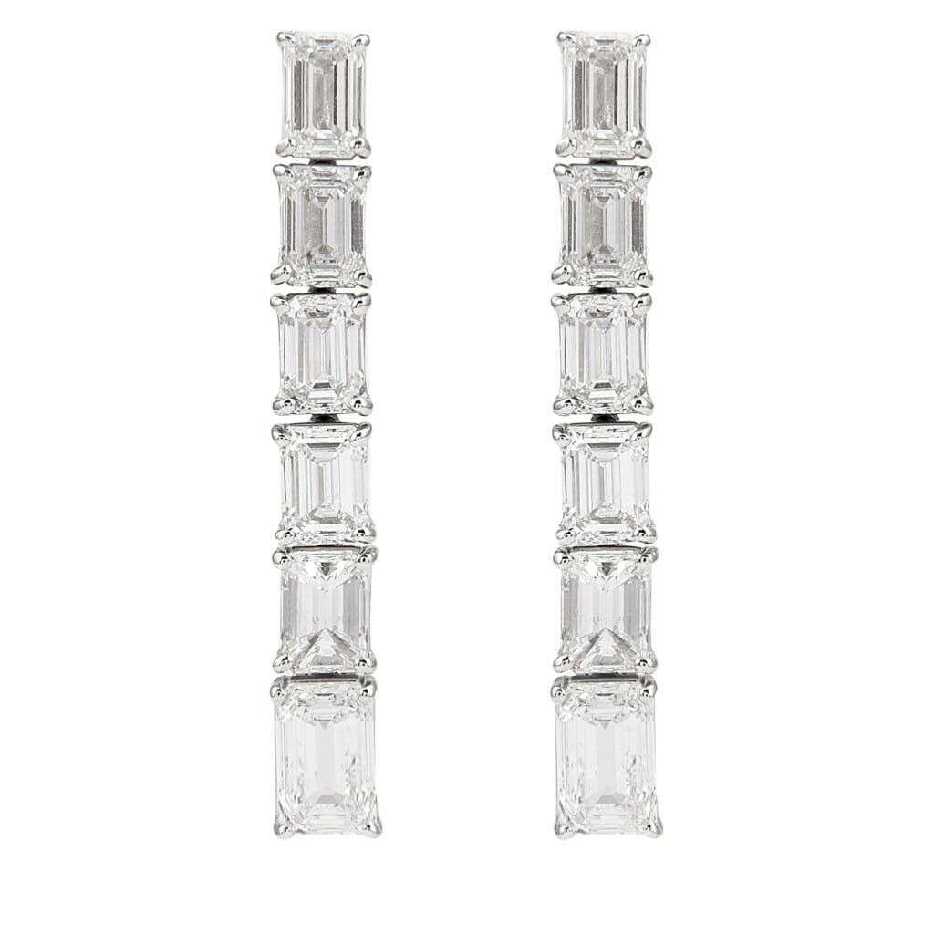 White Gold and Diamond Drop Earrings