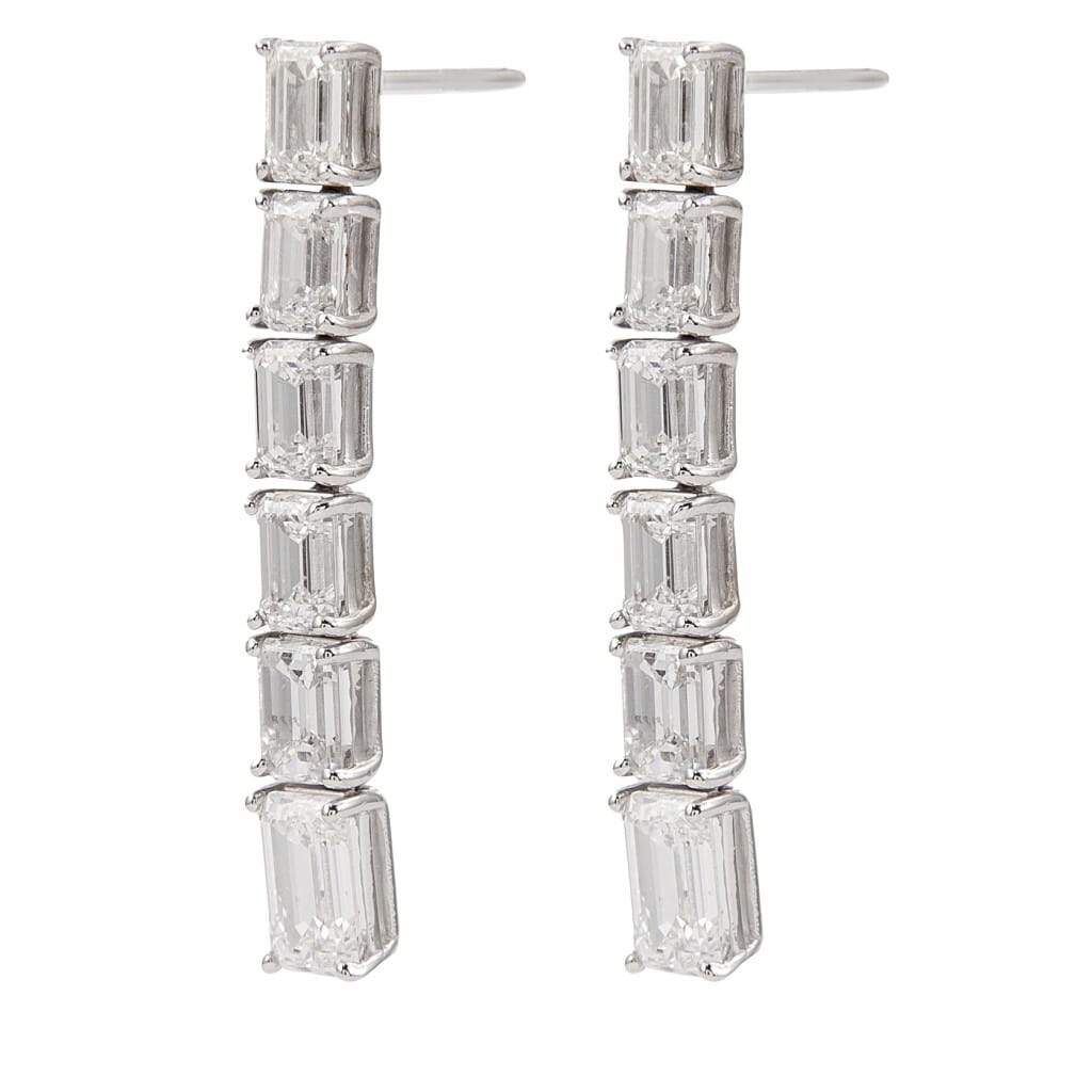 White Gold and Diamond Drop Earrings
