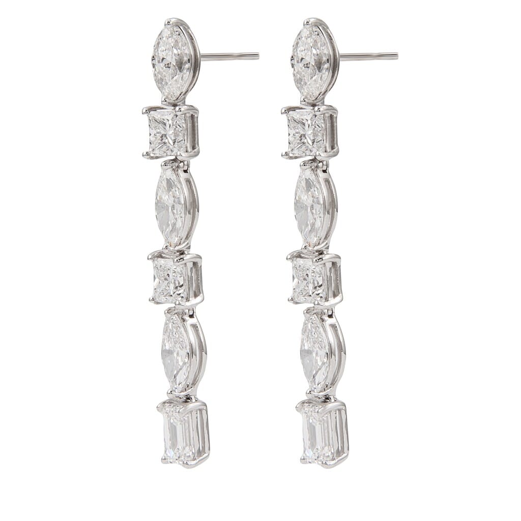 White Gold and 6.50ct Diamond Drop Earrings