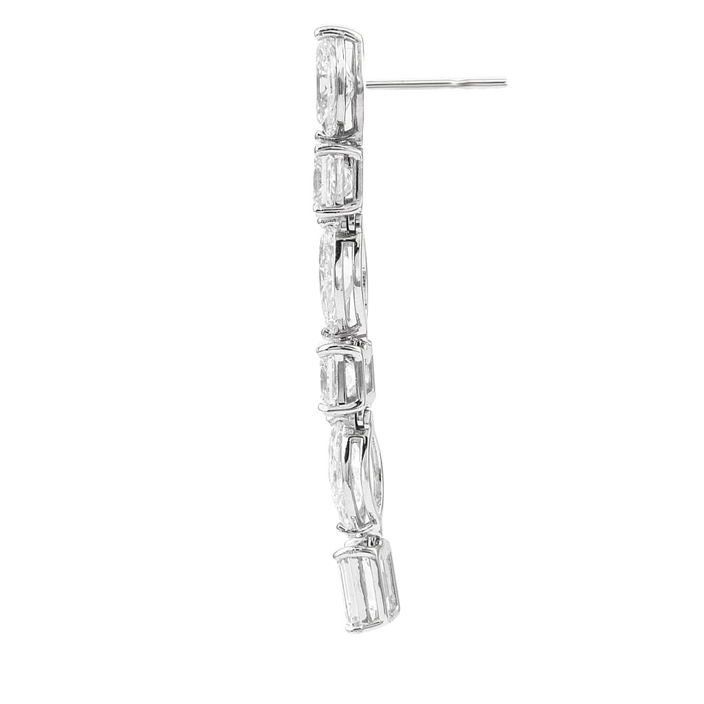 White Gold and 6.50ct Diamond Drop Earrings