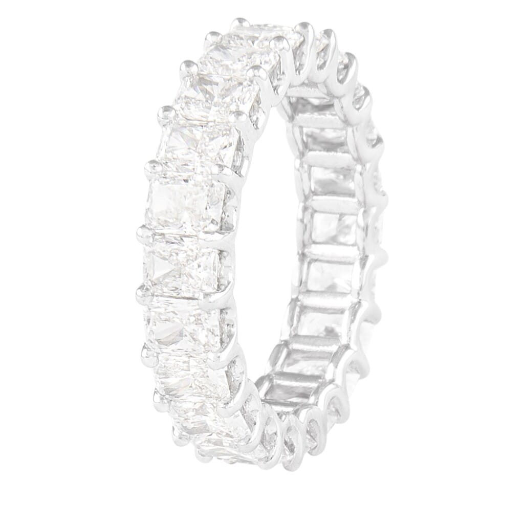 White Gold and 4.55ctw Radiant Cut Diamond Eternity Band Ring
