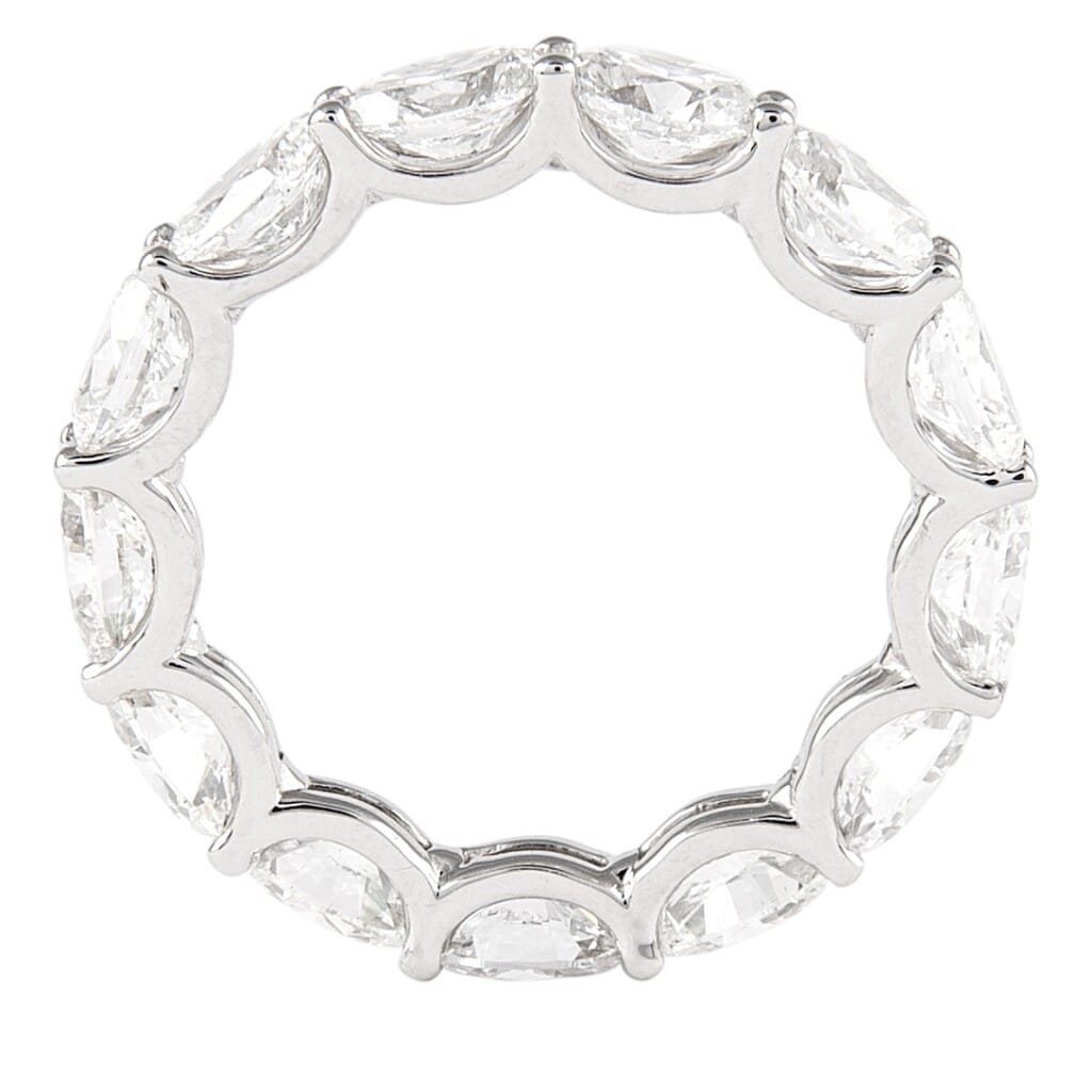 White Gold and 5.35ctw Oval Cut Diamond Eternity Band Ring