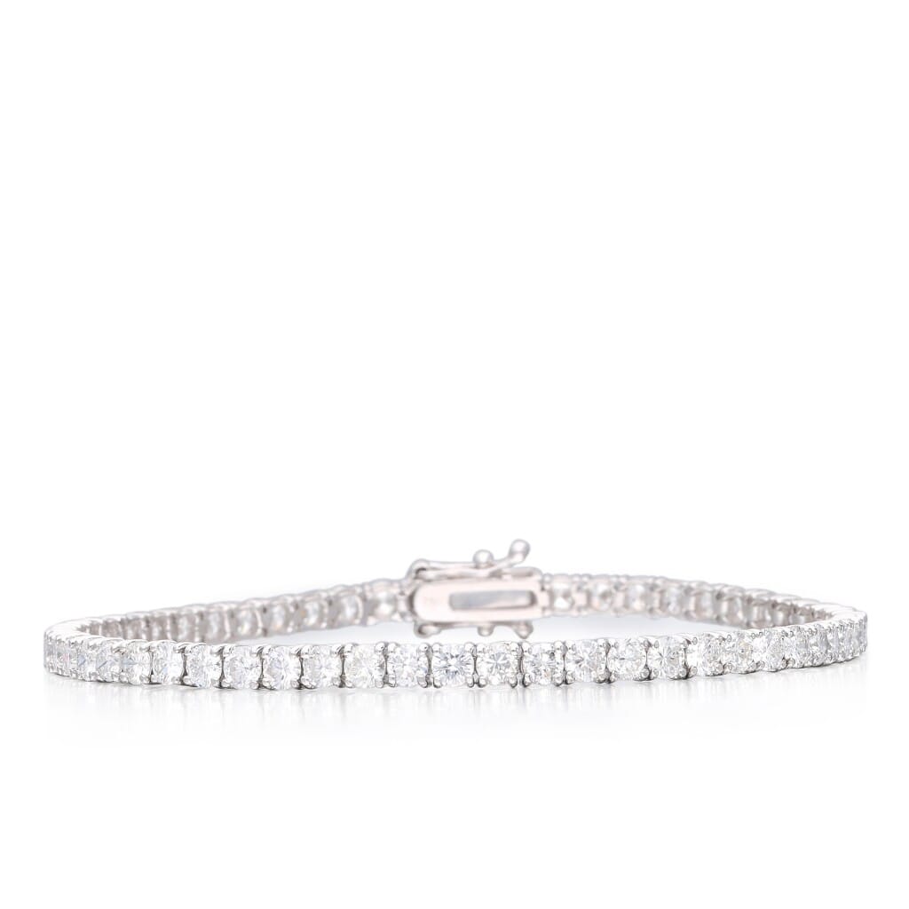 White Gold and 5.50ctw Round Brilliant Cut Diamond Tennis Bracelet