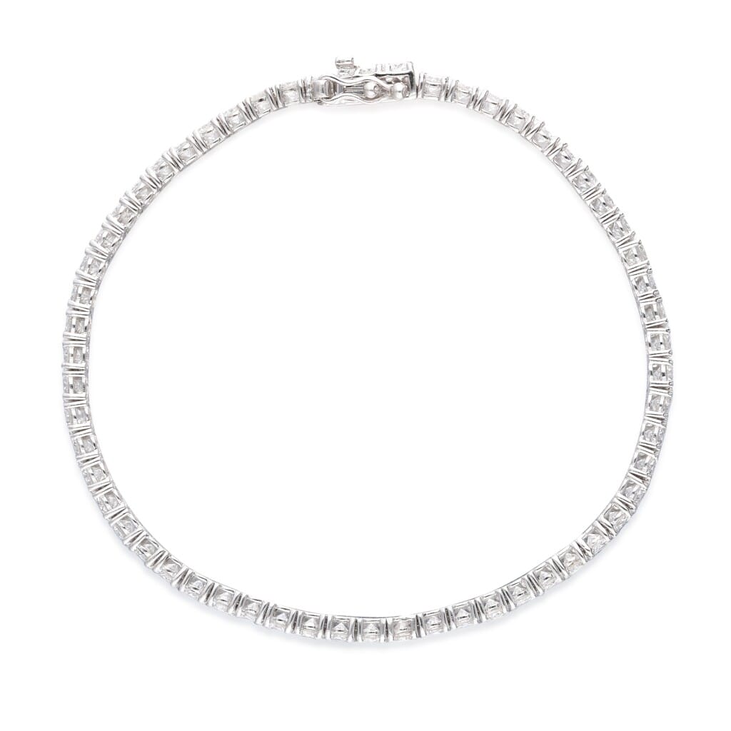 White Gold and 5.50ctw Round Brilliant Cut Diamond Tennis Bracelet