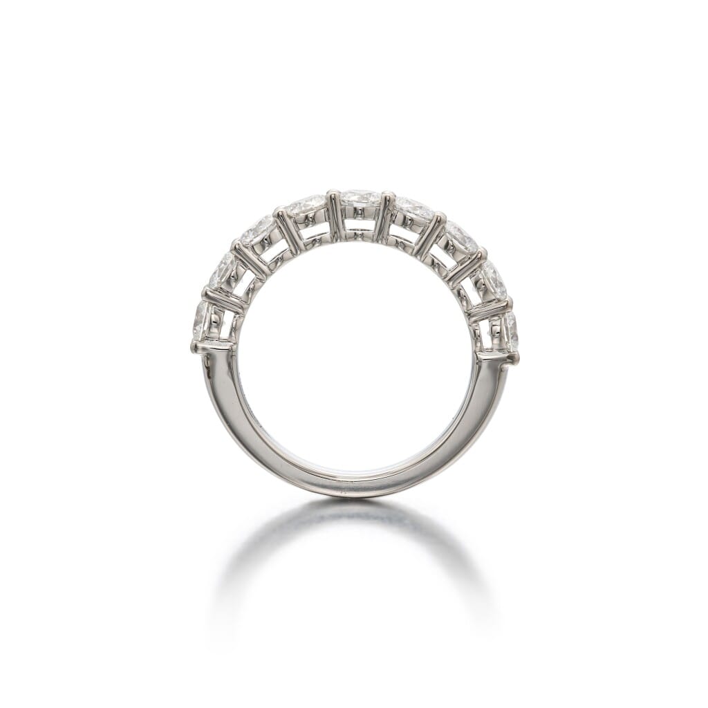 White Gold and 1.50ctw Round Brilliant Cut Diamond Half Eternity Band Ring