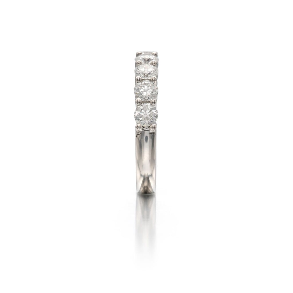White Gold and 1.50ctw Round Brilliant Cut Diamond Half Eternity Band Ring