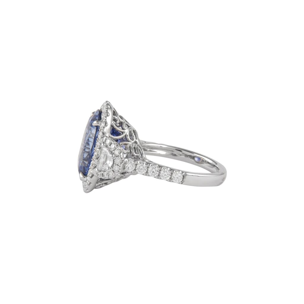 White Gold, 12.05ct Ceylon Sapphire and Diamond Ring