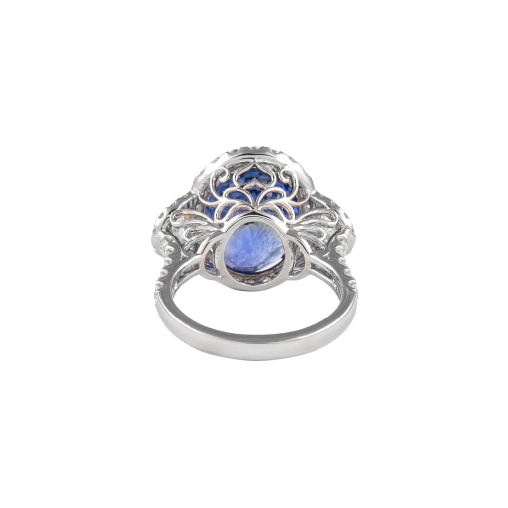 White Gold, 12.05ct Ceylon Sapphire and Diamond Ring