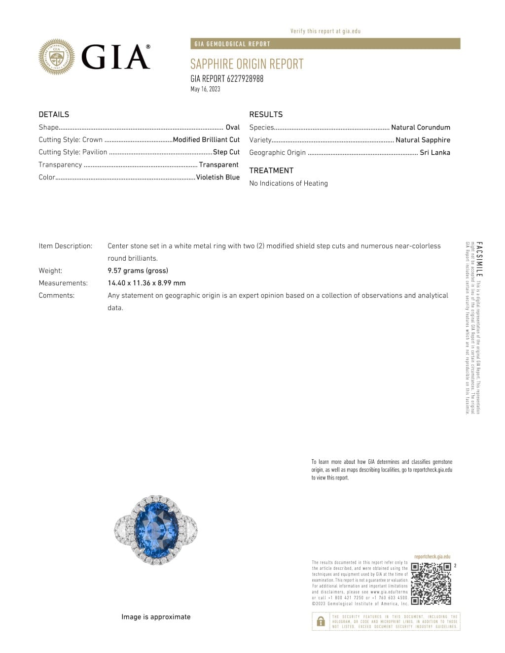 White Gold, 12.05ct Ceylon Sapphire and Diamond Ring