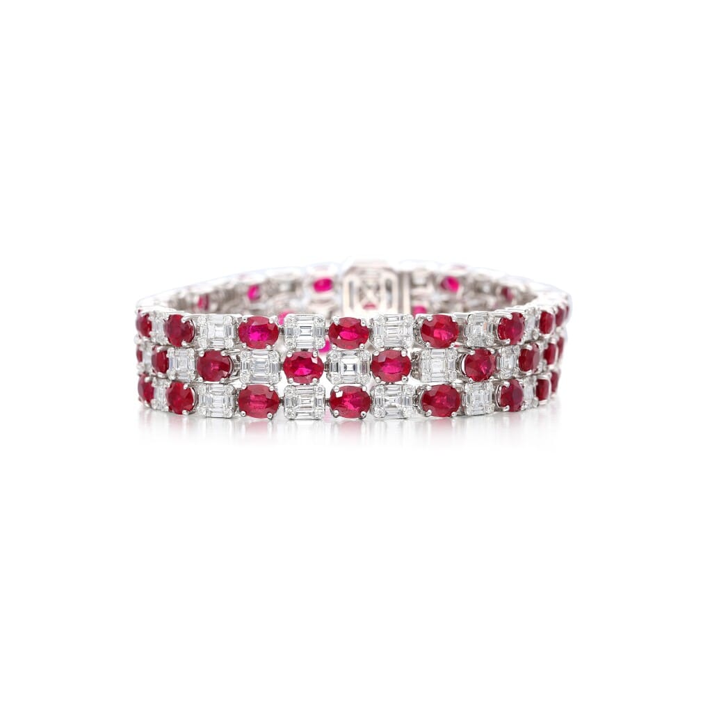 White Gold, Ruby and Diamond Bracelet