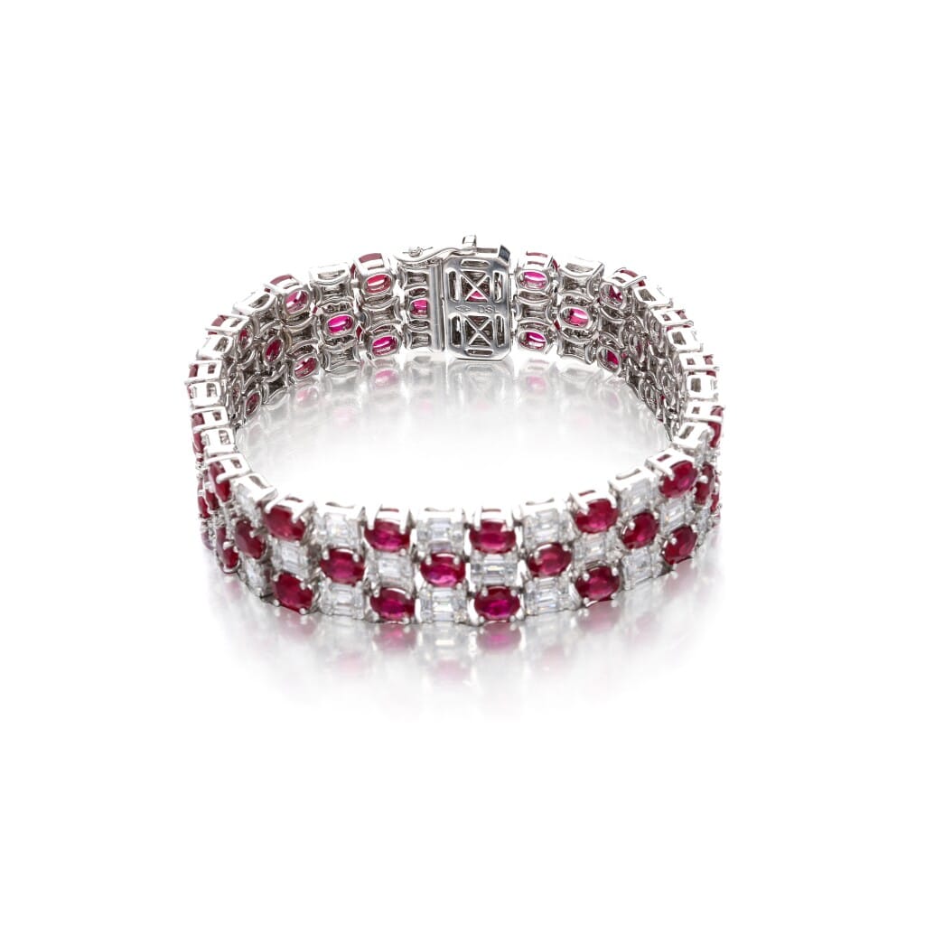 White Gold, Ruby and Diamond Bracelet