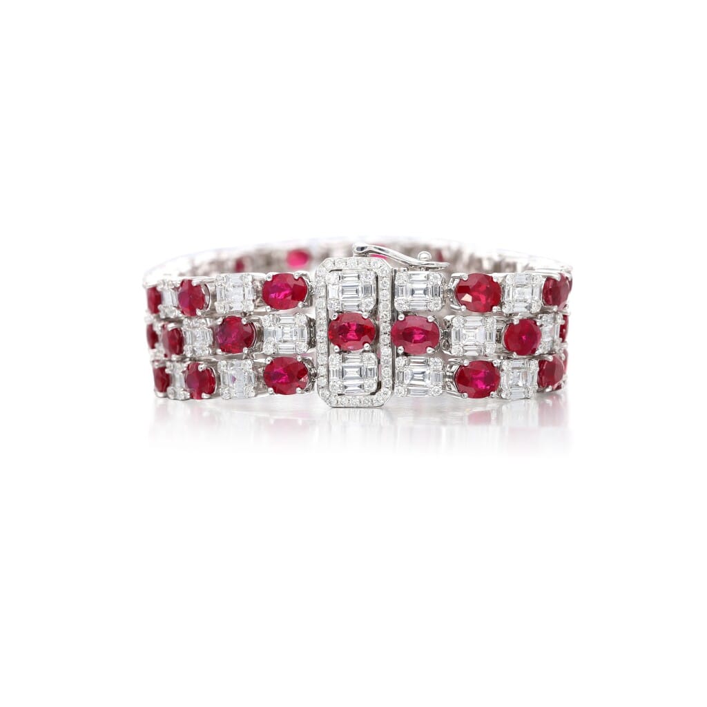 White Gold, Ruby and Diamond Bracelet