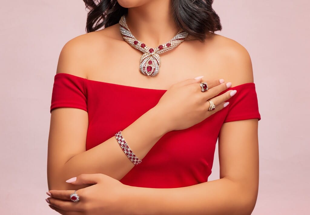 White Gold, Ruby and Diamond Bracelet