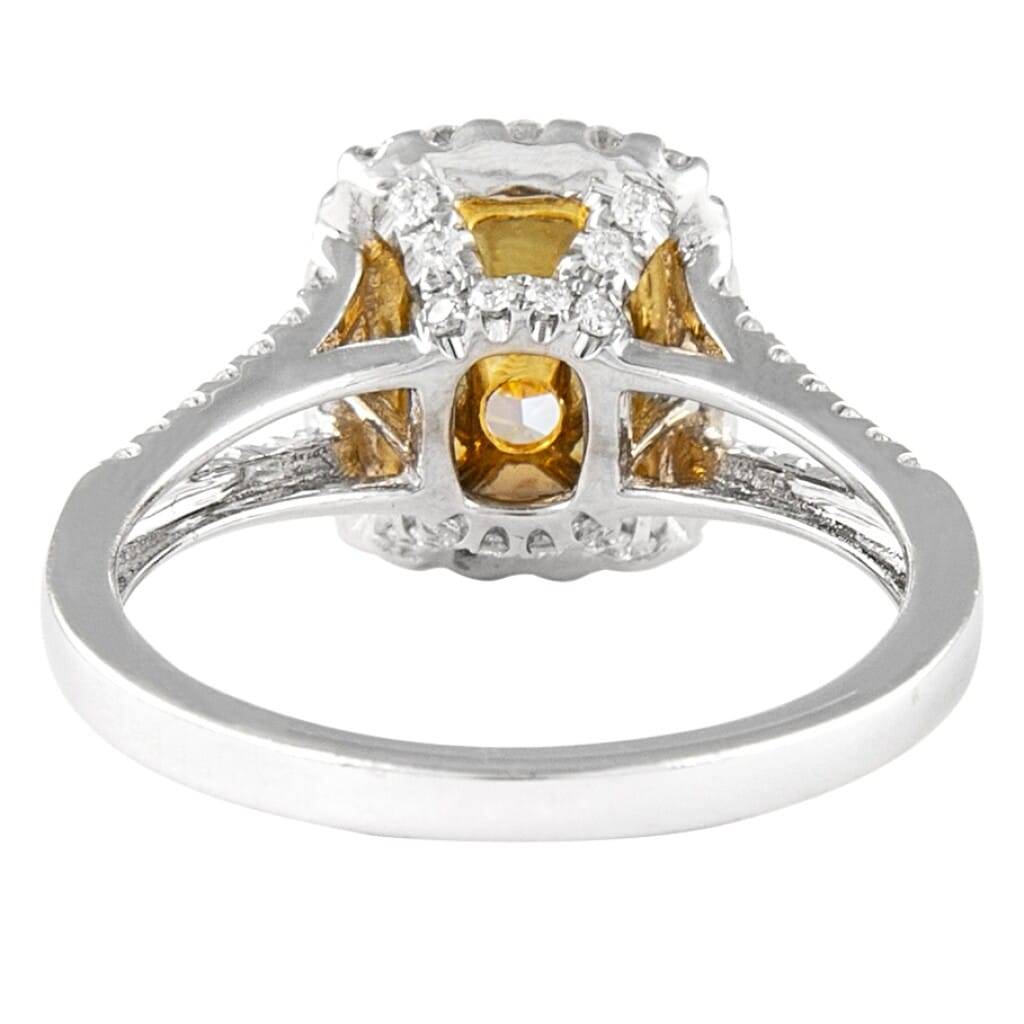 Gold, 2.01ct Fancy Intense Yellow Diamond and Diamond Ring