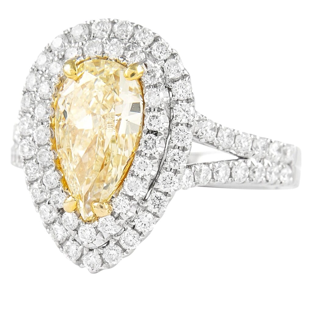 Gold, 2.04ct Fancy Yellow Diamond and Diamond Ring