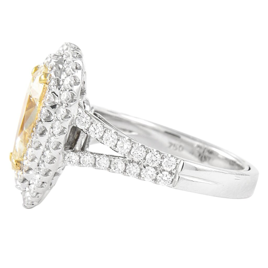 Gold, 2.04ct Fancy Yellow Diamond and Diamond Ring