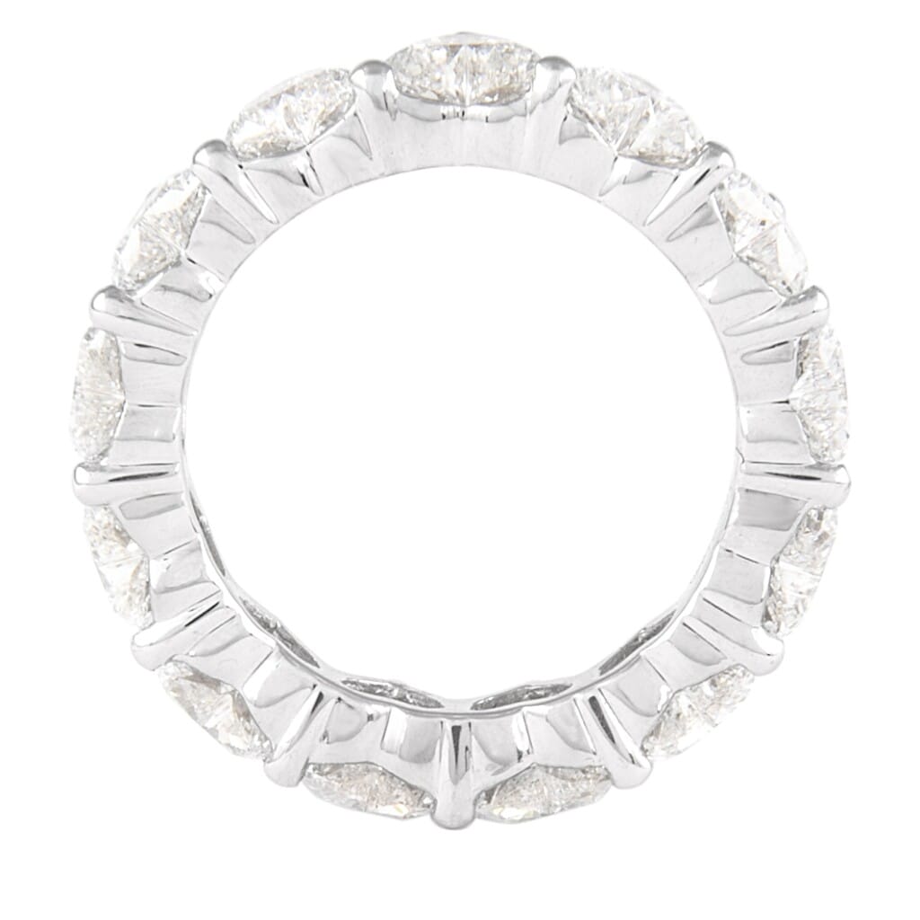Platinum and 4.15ctw Heart Shape Diamond Eternity Band Ring