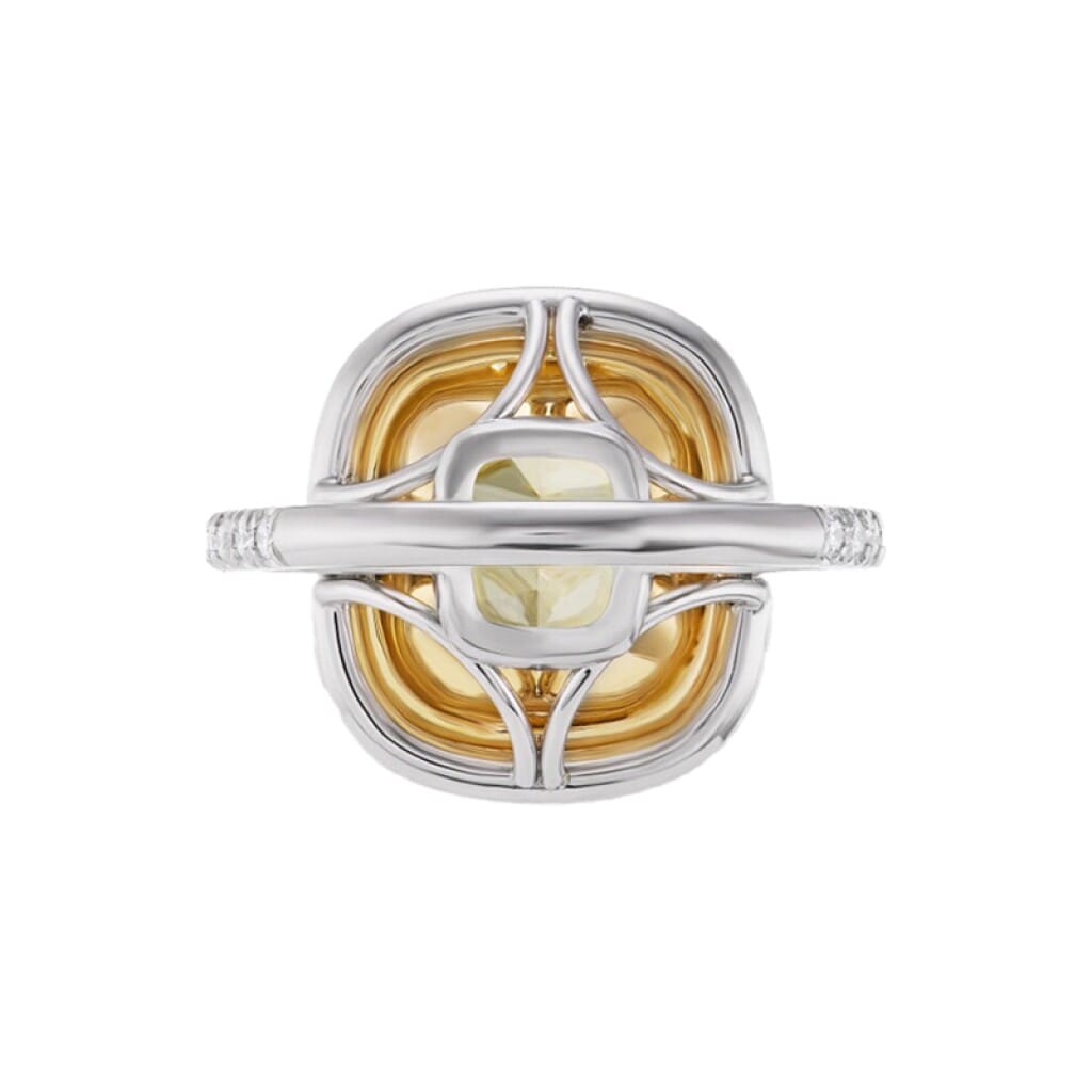 Platinum, Gold, 4.32ct Fancy Yellow Diamond and Diamond Engagement Ring