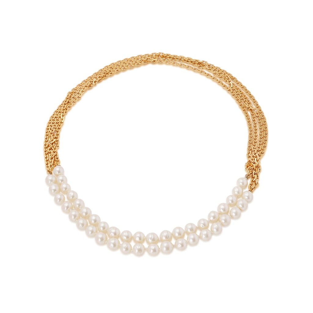 Imitation Pearl and Gold Metal Necklace, 1994