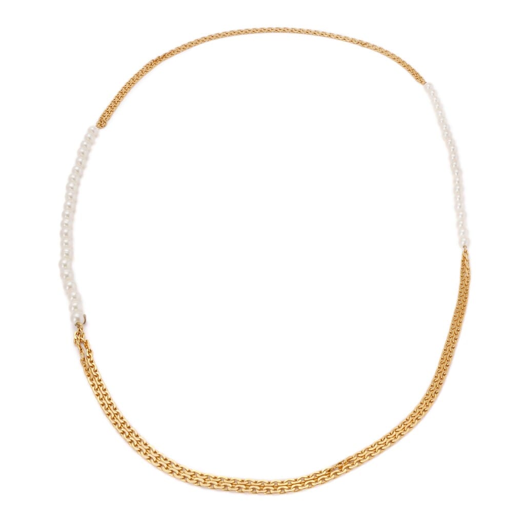 Imitation Pearl and Gold Metal Necklace, 1994