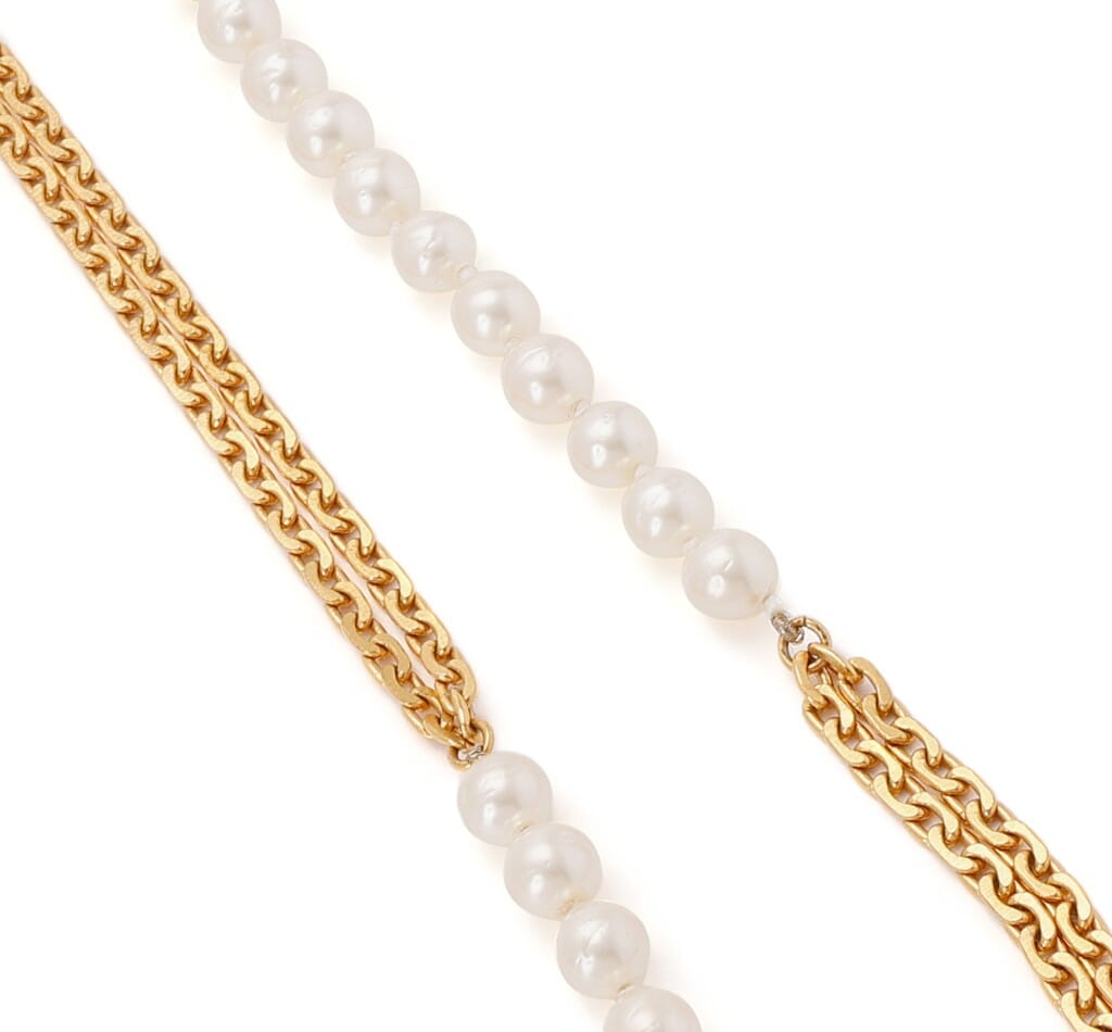 Imitation Pearl and Gold Metal Necklace, 1994