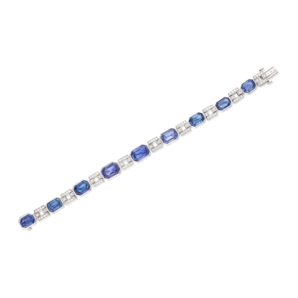 Platinum, Sapphire and Diamond Bracelet