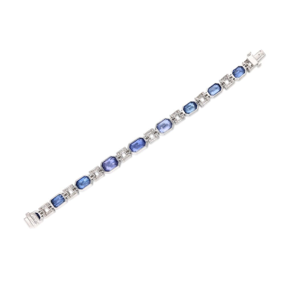 Platinum, Sapphire and Diamond Bracelet