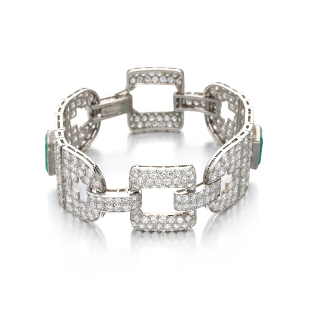 Platinum, Colombian Emerald and Diamond Bracelet