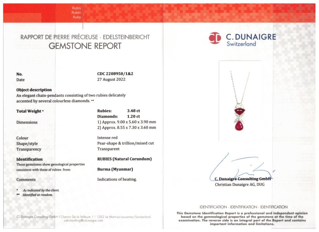 Platinum, Burmese Ruby and Diamond Pendant Necklace