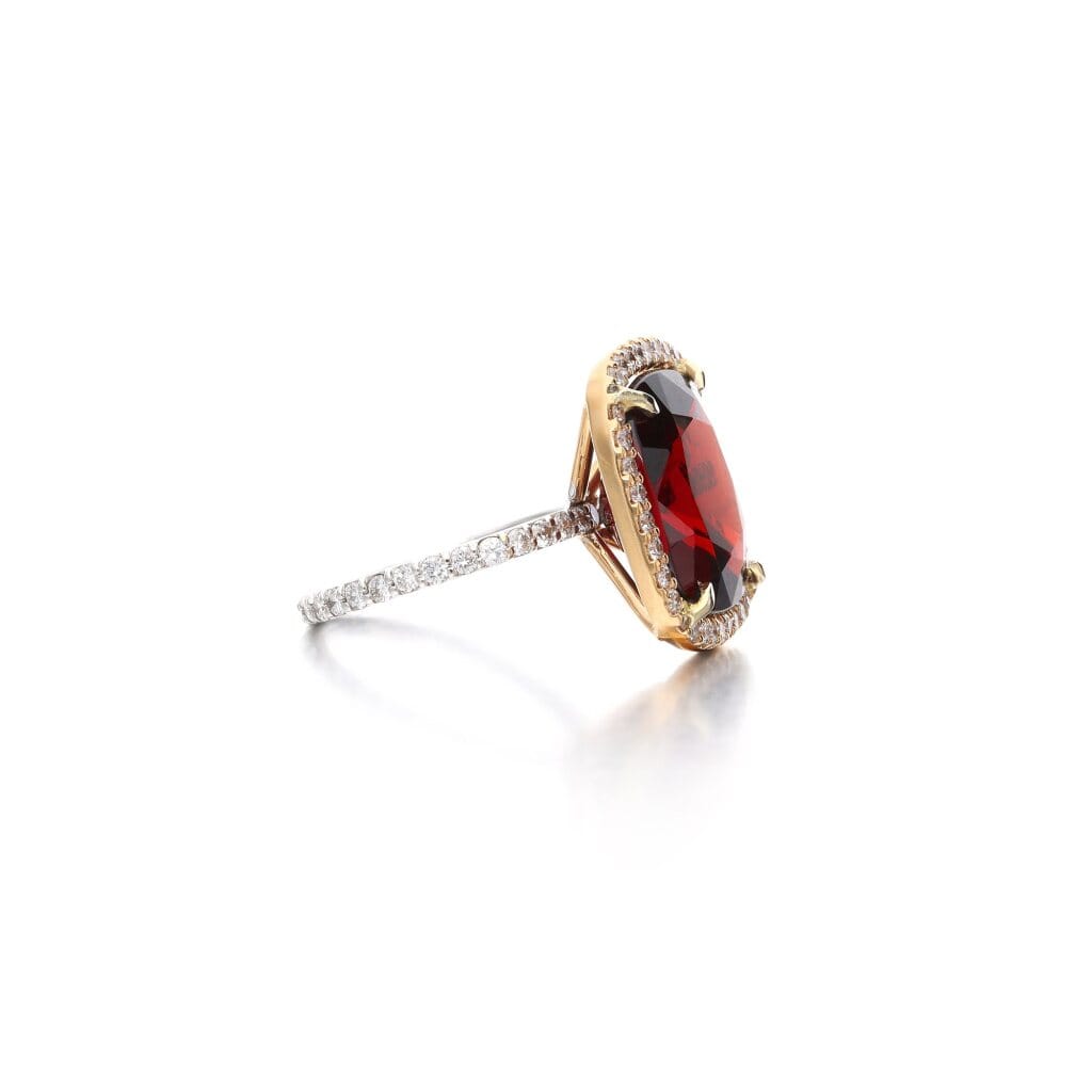 Rose Gold, White Gold, 10.39ct Burmese Spinel and Diamond Ring