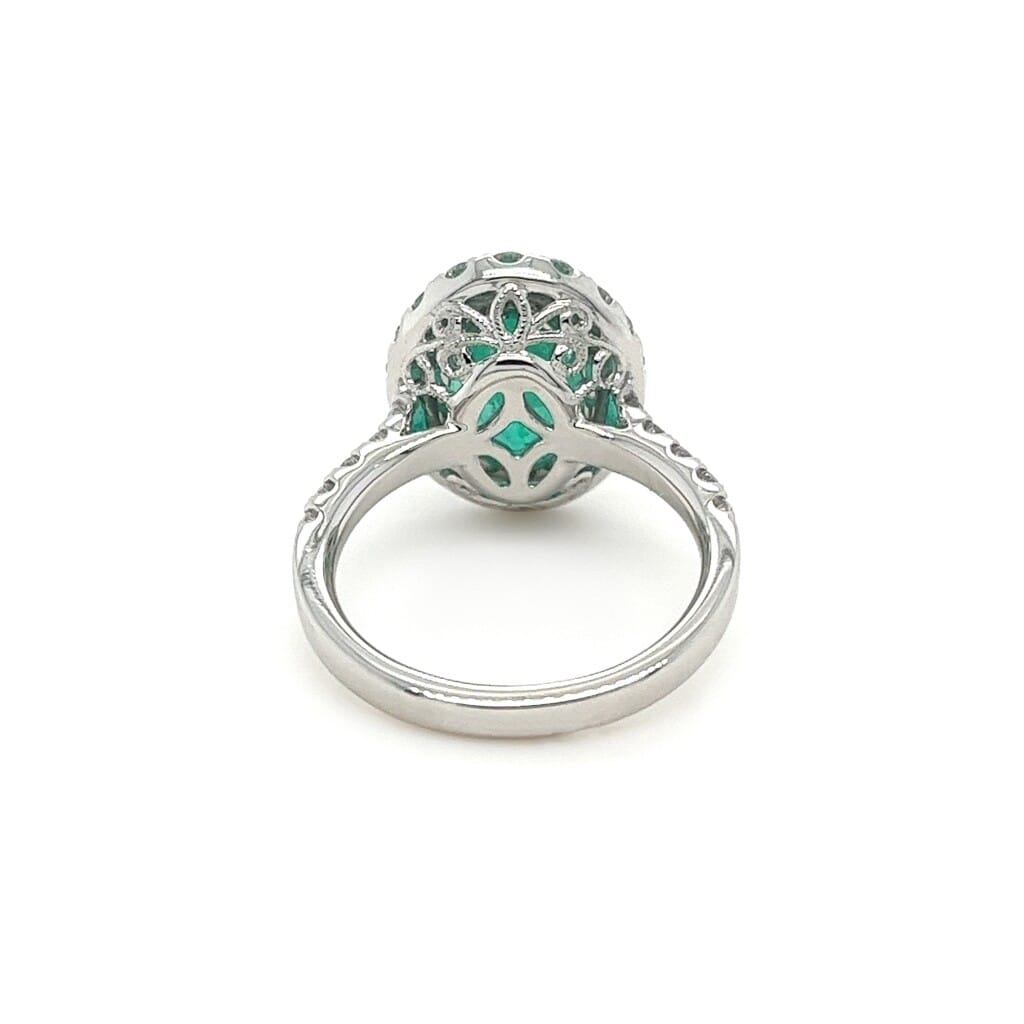 White Gold, 3.68ct Colombian Emerald and Diamond Ring