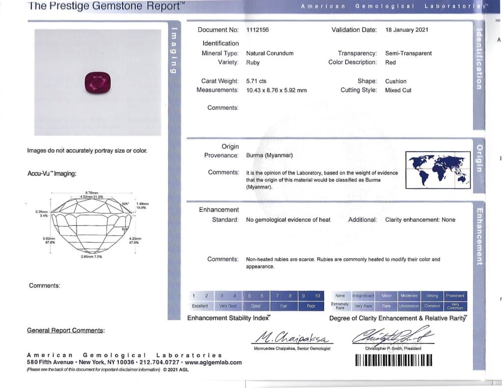 Platinum, 5.71ct Burma Ruby and Diamond Ring