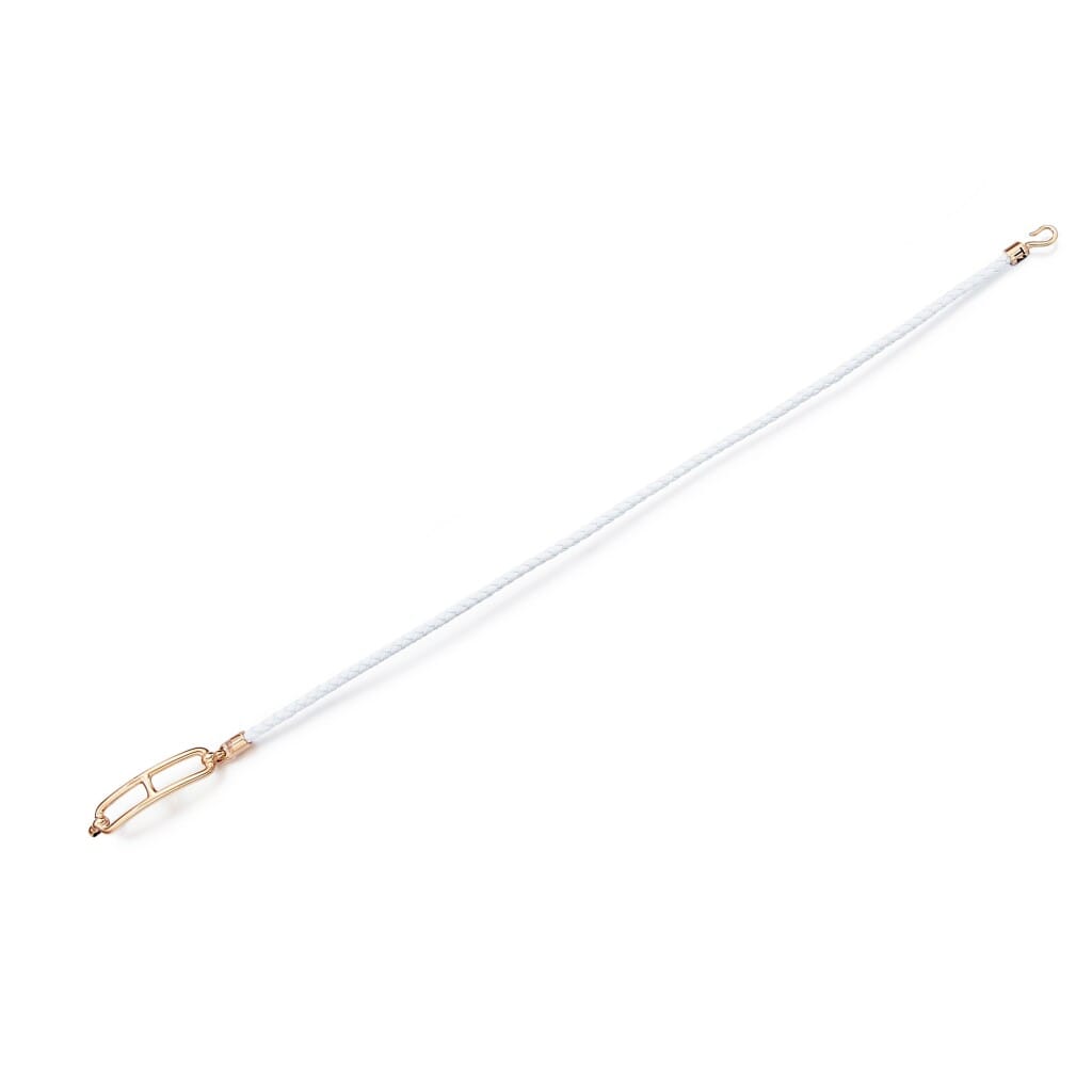 Bleu Brume Swift and Rose Gold Metal Roulis Double Tour Bracelet